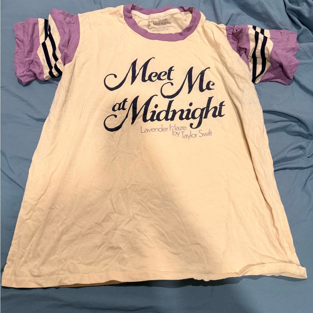 Taylor Swift Cream and Purple Tee